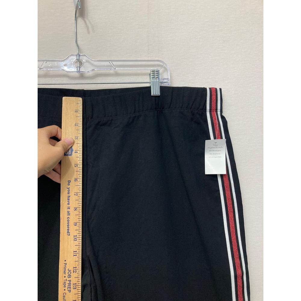 New Susan Graver Weekend Pants 2X Black Red Stripe Ankle Stretch Pull-on - Picture 5 of 8